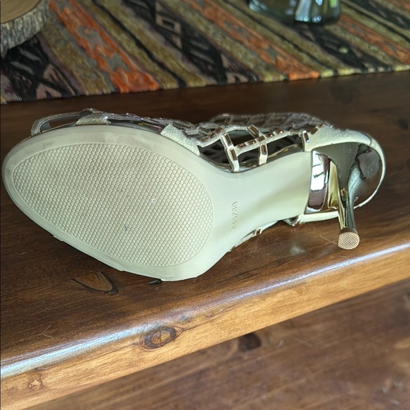 Gold Cage Heeled Sandals - Picture 2 of 4